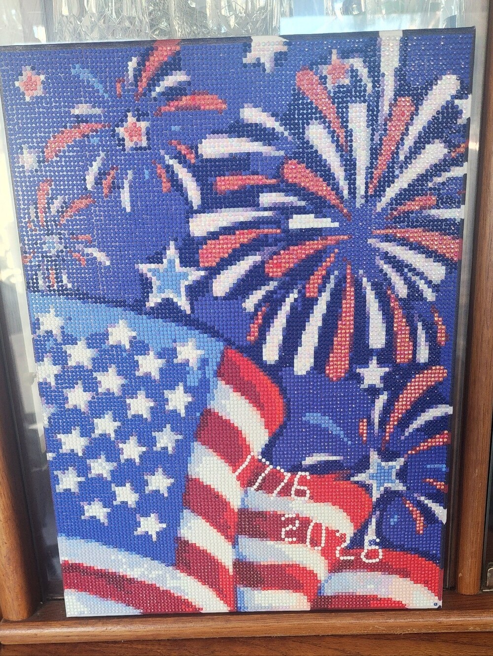American Flag and Fireworks Diamond Painting Art 250th Anniversary